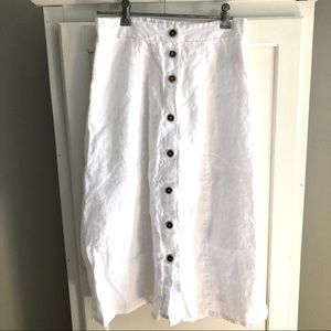 White linen skirt